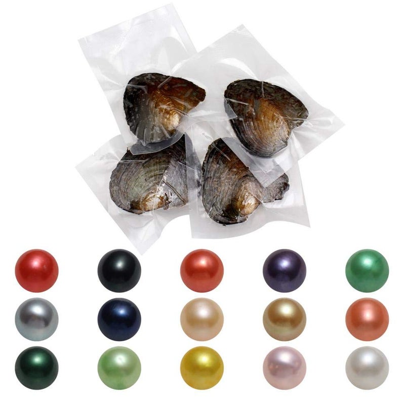 POSHOPS 50 PC Freshwater Oyster with Pearls Inside Round Pearls Oysters Bulk 7-8mm Love Wish Pearl Party Kids Activity Birthday Gift - Image 1